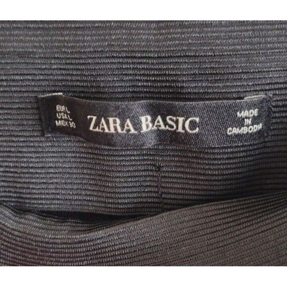 Zara Faux Leather High Rise Zipper Ankle Black Pants Women Size L - Picture 3 of 8